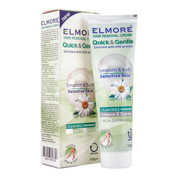 Elmore - Quick & Gentle Soft & Smooth Chamomile Fragrance Sensitve Skin Hair Removal Cream - 100g Best Price in Pakistan