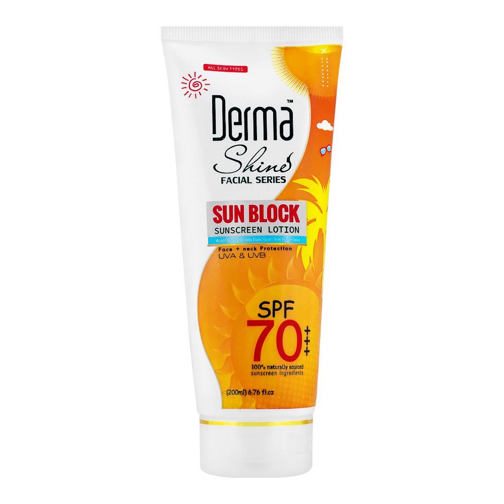 Derma Shine - Sun Block SPF70 Sunscreen Lotion - 200ml Best Price in Pakistan