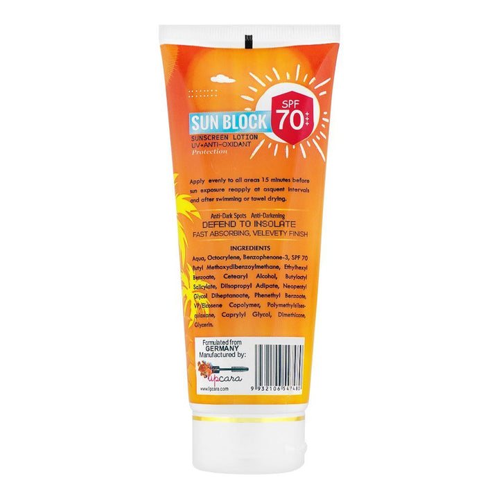 Derma Shine - Sun Block SPF70 Sunscreen Lotion - 200ml Best Price in Pakistan