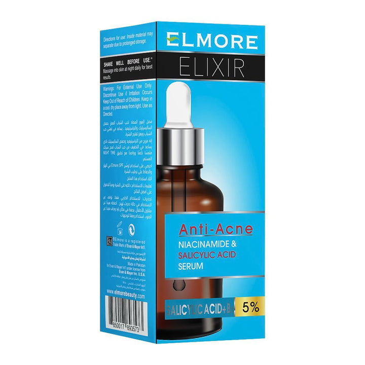 Elmore - Elixir Anti-Acne Niacinamide & Salicylic Acid+B3 5% Serum - 30ml Best Price in Pakistan