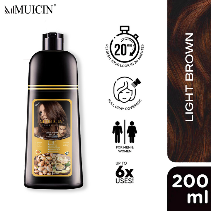 MUICIN - 5 in 1 Hair Color Shampoo With Ginger & Argan Oil Best Price in Pakistan