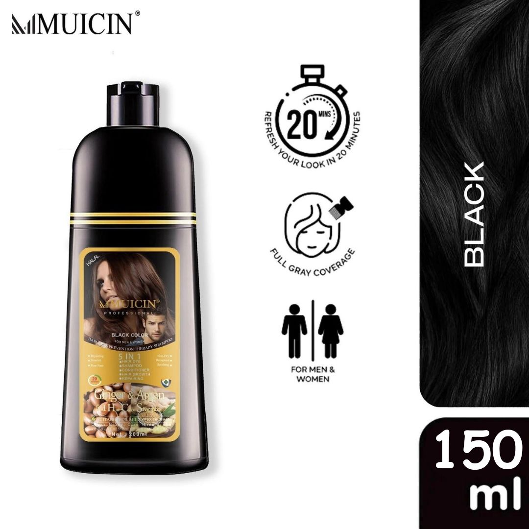 MUICIN - 5 in 1 Hair Color Shampoo With Ginger & Argan Oil Best Price in Pakistan