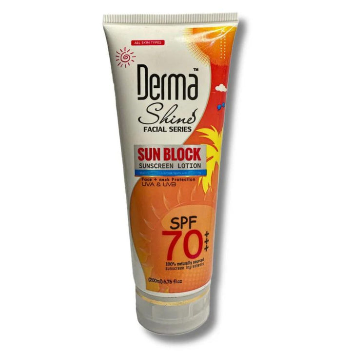 Derma Shine - Sun Block SPF70 Sunscreen Lotion - 200ml Best Price in Pakistan