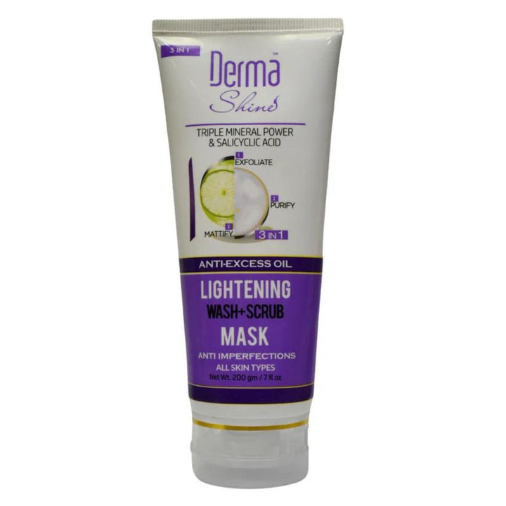 Derma Shine - 3 in 1 Lightening Wash + Scrub + Mask - 200ml Best Price in Pakistan