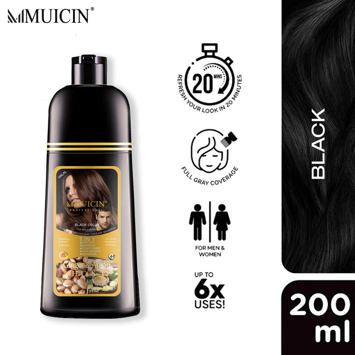 MUICIN - 5 in 1 Hair Color Shampoo With Ginger & Argan Oil Best Price in Pakistan