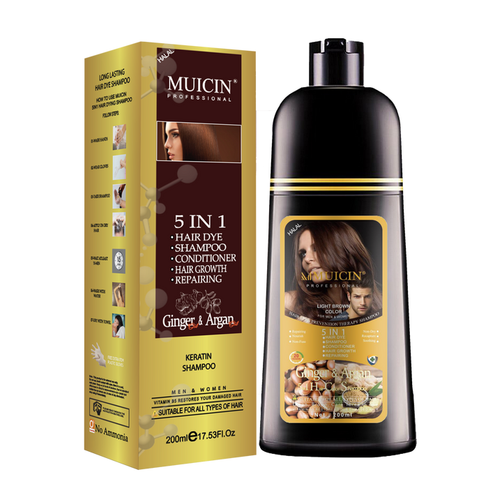 MUICIN - 5 in 1 Hair Color Shampoo With Ginger & Argan Oil Best Price in Pakistan