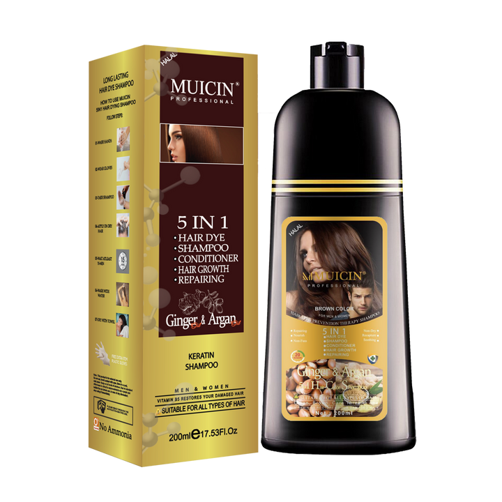 MUICIN - 5 in 1 Hair Color Shampoo With Ginger & Argan Oil Best Price in Pakistan