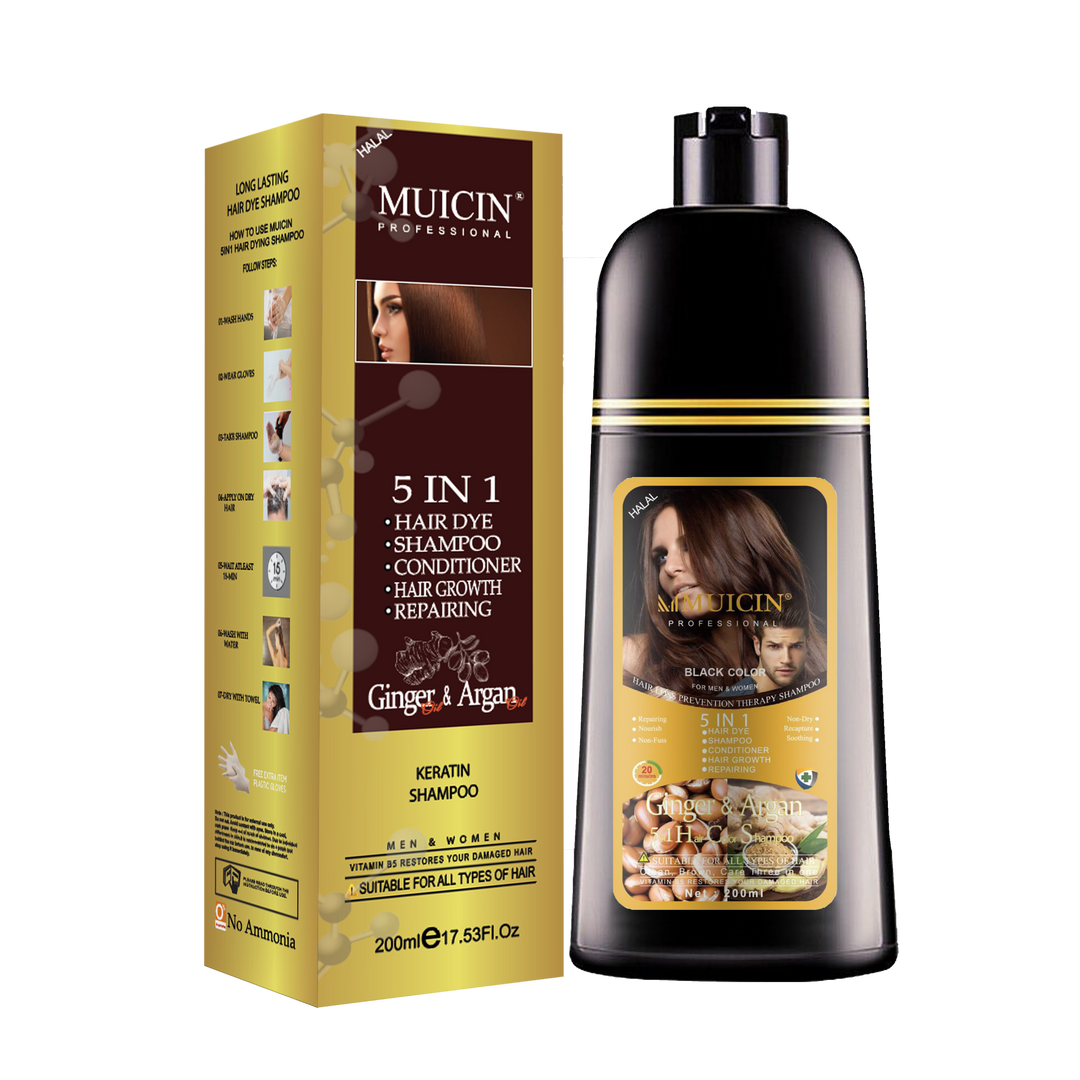 MUICIN - 5 in 1 Hair Color Shampoo With Ginger & Argan Oil Best Price in Pakistan