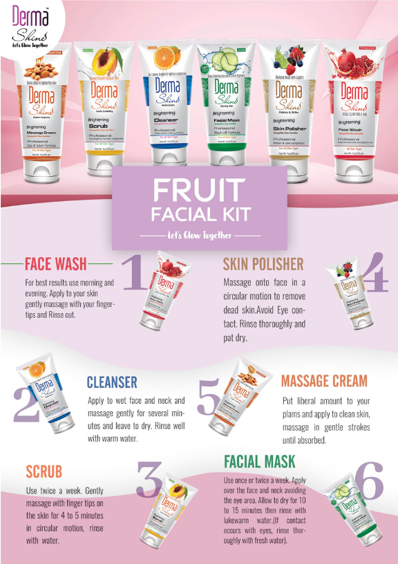 Derma Shine - Fruit Facial Kit, 6-Pack - 200g