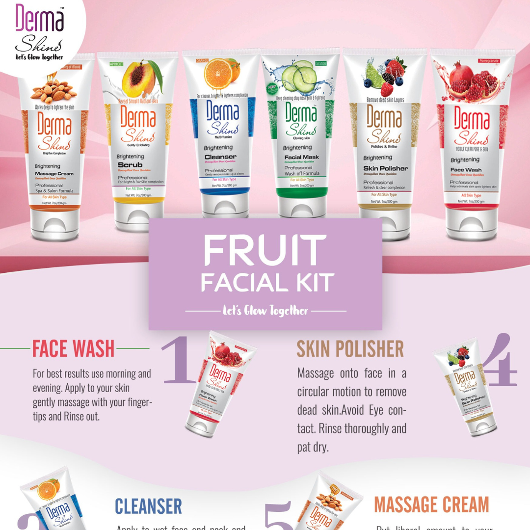 Derma Shine - Fruit Facial Kit, 6-Pack - 200g