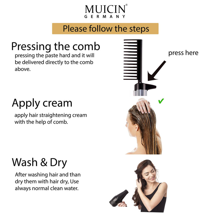 MUICIN - 24k Gold Comb Hair Straightening Cream Best Price in Pakistan