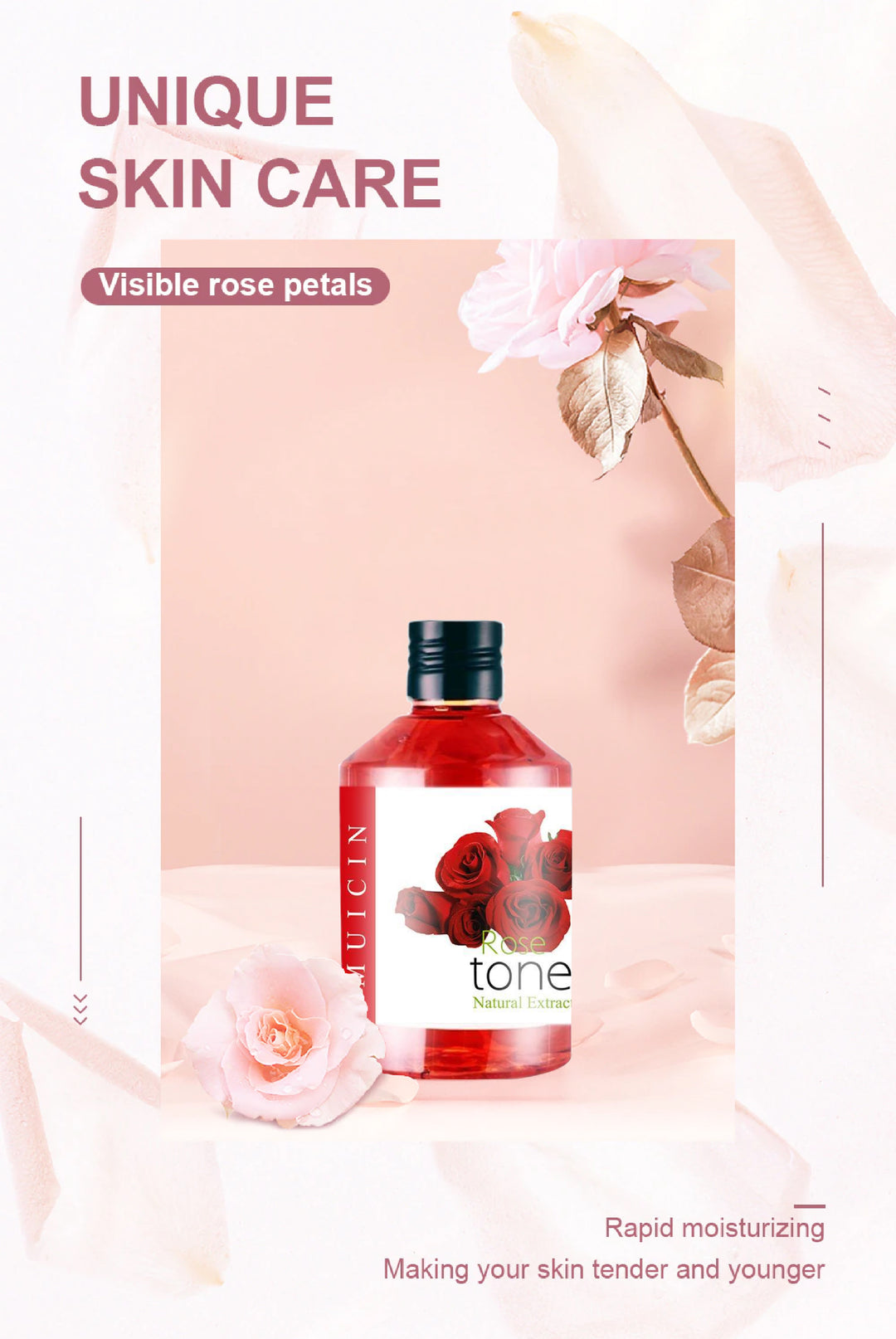 MUICIN - Natural Extract Rose Toner - 200ml