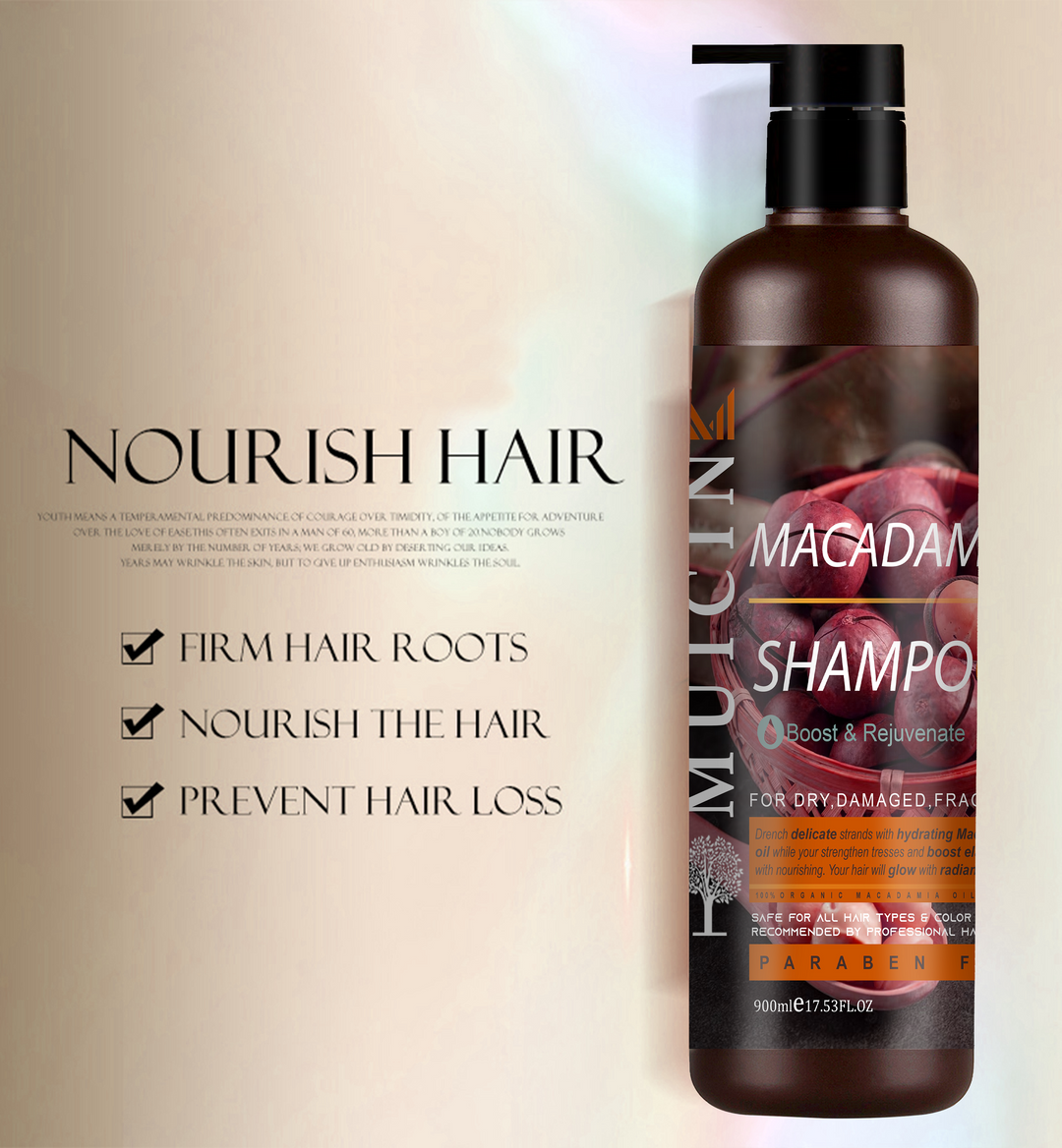 MUICIN - Macadamia Anti Hair Lose Shampoo - 900ml Best Price in Pakistan