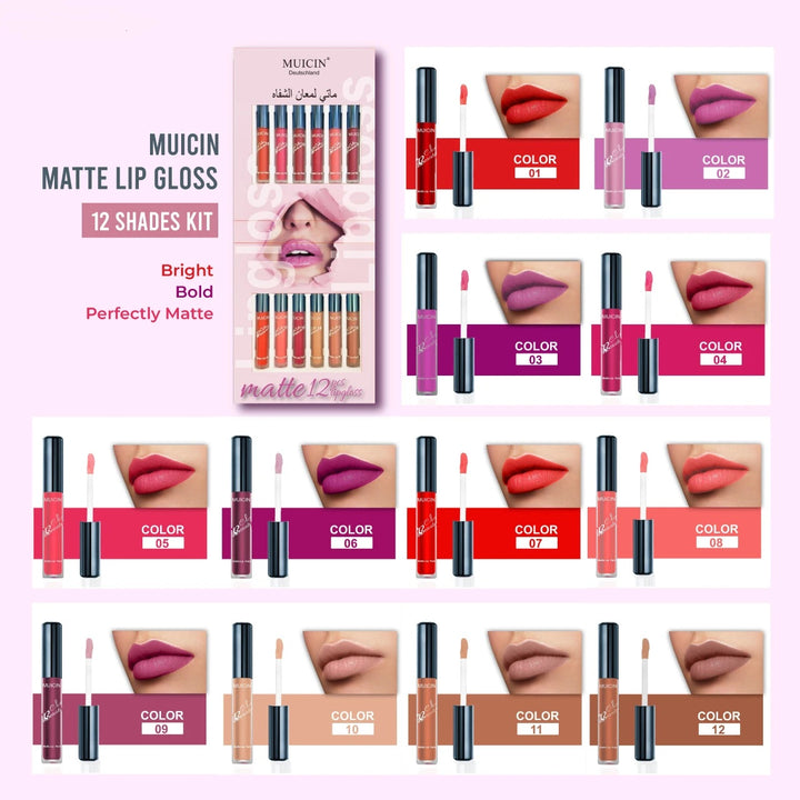 MUICIN - Matte Lip Gloss 12 Shades Kit Best Price in Pakistan