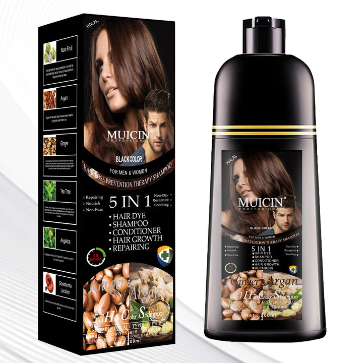 MUICIN - 5 in 1 Hair Color Shampoo With Ginger & Argan Oil Best Price in Pakistan