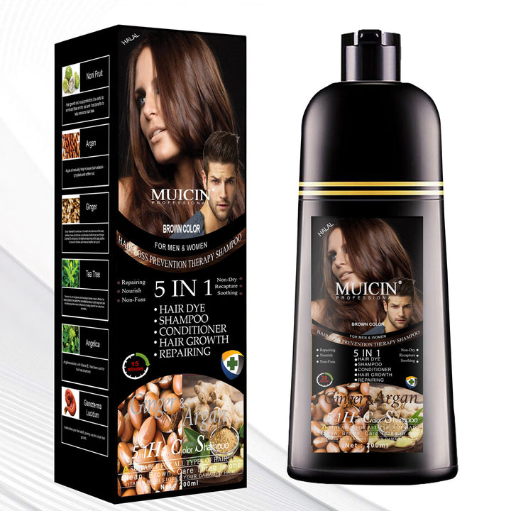 MUICIN - 5 in 1 Hair Color Shampoo With Ginger & Argan Oil Best Price in Pakistan