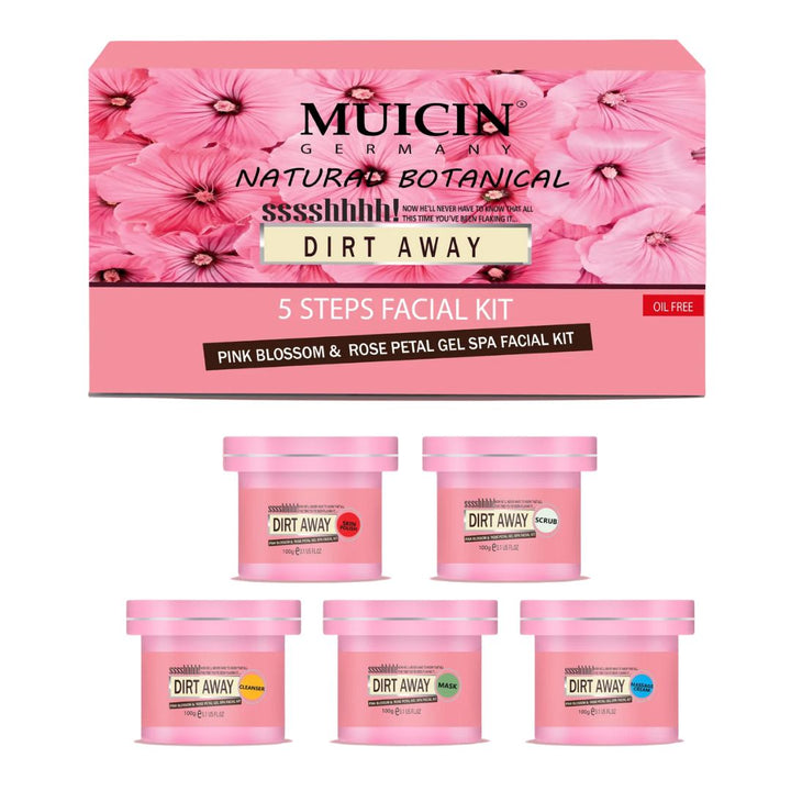 MUICIN - Pink Gow Dirt Away Facial Kit - 5 Steps Best Price in Pakistan